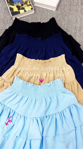 🥹This elastic ruffled cake skirt is a sweet girl’s dream! 🎀 High elastic waist pulls on easily, hiding tummy and wide hips instantly.#skirt#tiktokclearance