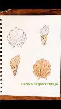Painting Simple Shells | Watercolor + Sepia Ink | #watercolorpainting #sketchbookart