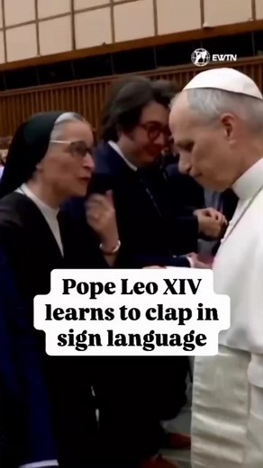 22K views · 18 reactions | Pope Leo learns to clap in sign language papacy and Catholic books | Catholic theological School and Bookstore | Facebook