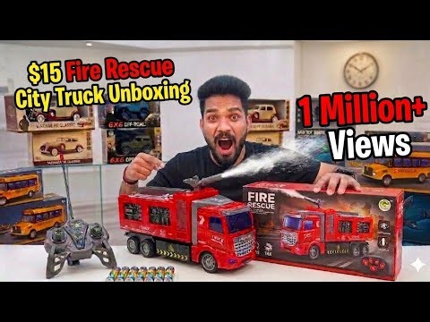 Unboxing Fire Rescue Truck, Electric City Police Bus, Electric Deformed Trailer, RC Drift Racing Car