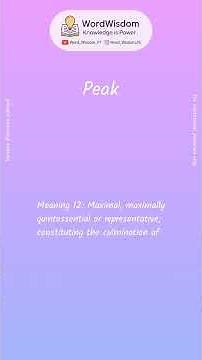 What does "Peak" mean? | English vocabulary shorts | #peak #wordwisdom