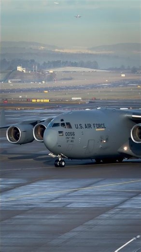 Some aircraft show up for a reason: U.S. Air Force C-17 taxiing at ZRH ✈️🇺🇸