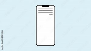 Scrolling news feed and social media posts on smartphone ,spread of hoaxes and misinformation 4k animation