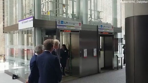 The Queen arrives at Paddington Station in London to open the new Elizabeth Line