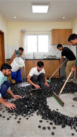 Black Stone Epoxy Floor Transformation | Luxury Kitchen Floor #zeekifycreations