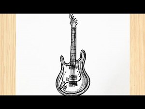 How to Draw a Guitar Step by Step | Easy guitar drawing