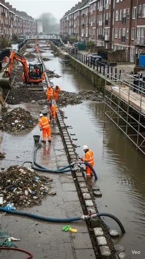 Reconstructing and modernizing a city canal using time-lapse. #shortsfeed