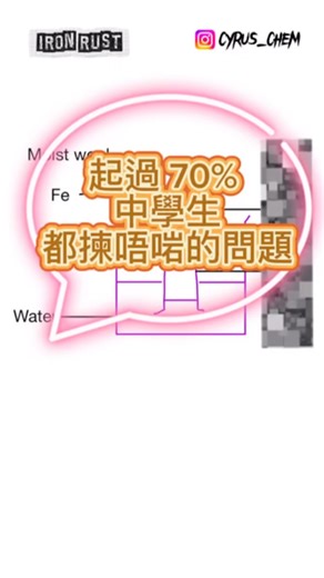 Cyrus Lam | 化學補習 | CHEM DSE • IAL • IGCSE • GCE • GCSE • A-LEVEL on Instagram: "Iron Rust | #2026dse #2027dse #2028dse #dse #dsechem #dsechemistry #chemistry #chem補習 #dsenotes #edexcel #igcse #alevel #wjec #iron #rust"