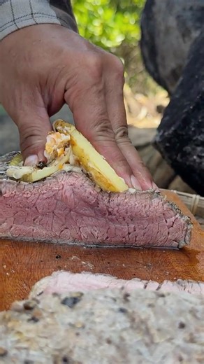 Beef Sizzling on a Hot Stone 🔥 | ASMR Fire Cooking #campfire #naturecooking #food