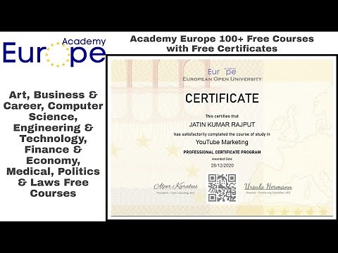 Academy Europe Free Certification Courses with Proof | Engineering, Business, Art, Laws etc Courses