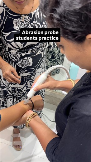 How to practice abrasion probe of Hydrafacial on each others hands | Hydrafacial practice |