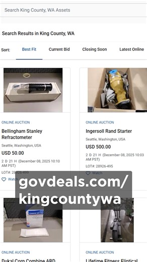 Looking for some good deals in the new year? Now you can buy King County surplus goods at discounted prices. Plus, re-use is great for the planet. Check out the new online surplus auction. kingcounty.gov/auctions govdeals.com/kingcountywa | King County TV