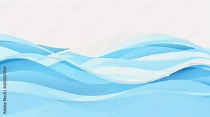 A simple yet captivating 2D motion design animation featuring looping sea waves presenting beautiful water wave effect cartoonish style all 4K resolution fresh visual appeal ocean cartoon modern