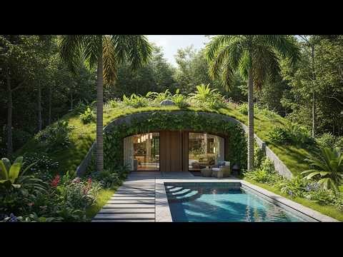 100 Days Building A Modern Underground Hut With A Grass Roof And A Swimming Pool
