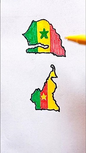 Draw Flag Map of Senegal 🇸🇳 #senegal #sameflags