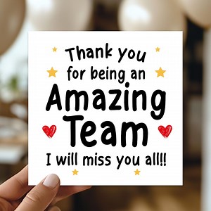 Goodbye Card for Colleagues Team With Kraft Envelope Thank You Being an Amazing Him Her Co Workers Leaving Job - Etsy