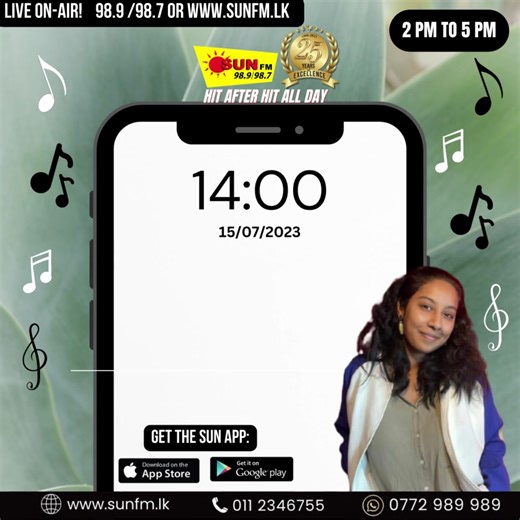 Listen live on www.sunfm.lk SUNTONIC with Jessie 🔥✨ 2PM to 5PM Tune into 98.9/98.7 now!☀️ #SunFM #radio #weekend #weekendvibes #jessieonsun #lka #trending #trendingpost | Sun FM