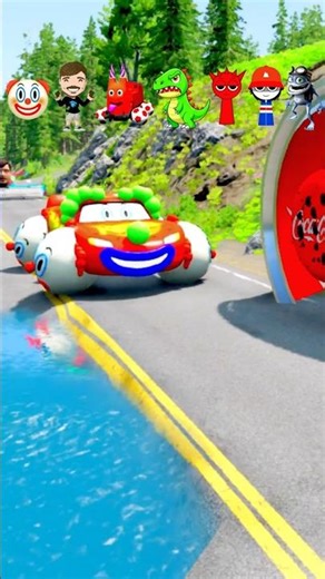 Clown McQueen vs Giant Coca-Cola Can and Funny Characters – BeamNG Drive Crazy Crash Challenge!