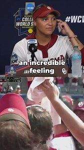 "Going around the bases, I just lost it and started crying." Jayda Coleman breaks down her walk-off homer to send Oklahoma Softball through to the championship series. #WCWS | NCAA Softball