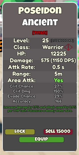 Units Battlegrounds Max Poseidon mod Titan #roblox #games #gaming #Posiedon