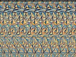 DESCENT 3 - animated 3D stereogram with a moving hidden picture
