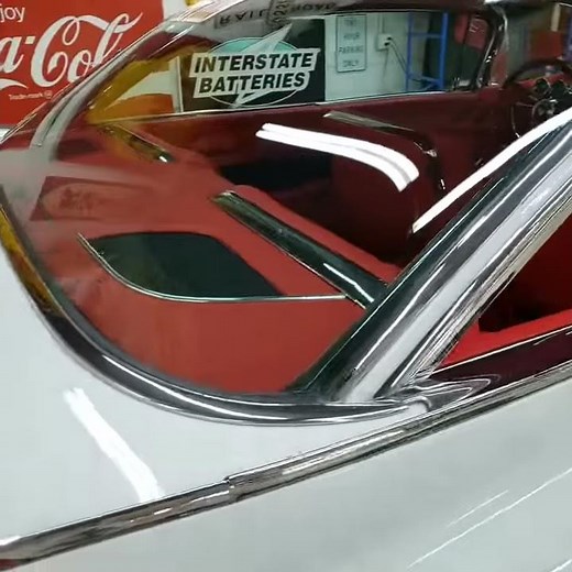 1959 Cadillac custom upholstery. Hot rod interior. Background music Hank Williams Jr.