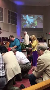 Our Mama Brenda Ruppe Hurte singing over these first responders at their church! It was so good! Temple Baptist Anderson | Sisters