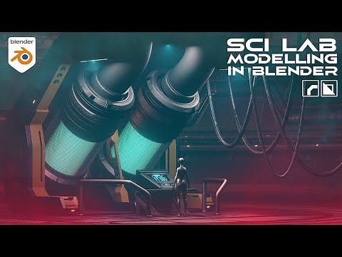 SciFi Lab Environment Concept in Blender with HardOPS and Boxcutter.