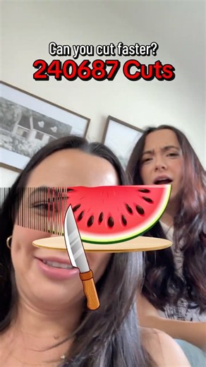 Who can cut the watermelon faster? 🍉