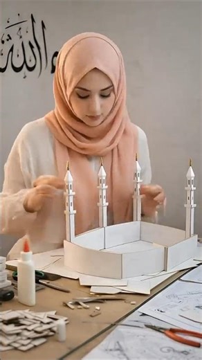 Miniature Masjid al Haram Model Using Cardboard & Wood 🕌🕋🥰#shorts