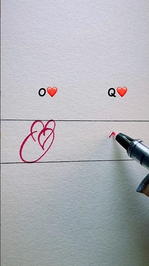 O & Q Heart Font Tutorial #calligraphy #lettering #reels #viral #fypシ゚viralシ #shorts