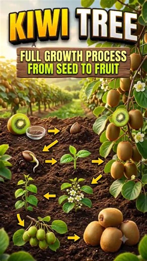 How Kiwi Grows 🌱🥝 | Full Growth Process from Seed to Fruit | #Kiwi #Tree #greenroots