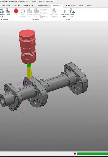 PowerMill 4-Axis Pattern Finishing #powermill #cncprogramming #cnc #5axiscnc #4axismachining #cad