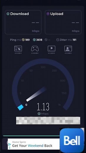 Starlink vs Bell Internet Speed Test #starlink #speedtest #comparison