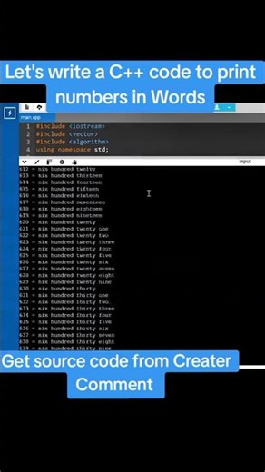 This C++ Code Converts HUGE Numbers Into Words 🤯 You Must See This! Next-Level Programming Trick 🔥.