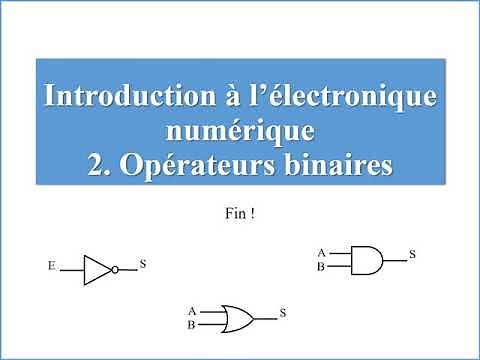 Electronique numérique 2. Opérateurs binaires