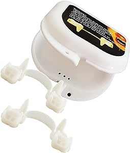 KEEBAX 2 Pairs Retractable Vampire Zombie Fangs, Reusable Creepy Fake Teeth Braces, Halloween Party Dress Up Horror Props for Kids/Adults