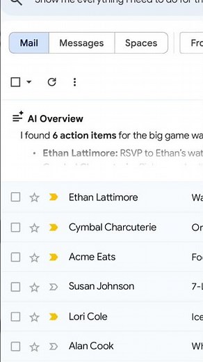 AI Overviews in Gmail lets you quickly query your inbox for information without manual searching. 🙌