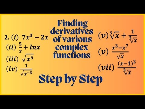 Finding derivatives of various complex functions Step by Step