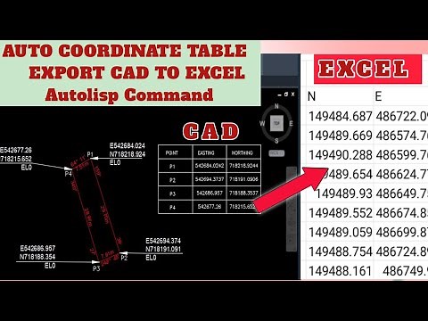 Display Multiple Coordinates(XY) with Table Autolisp || #autocad #autolisp tips