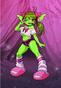 Drew this design as a joke but thinking I need a Live2D rig now 🤔 #Vtuber #thisisgoblin #animationmeme #animegirl #slayyyter