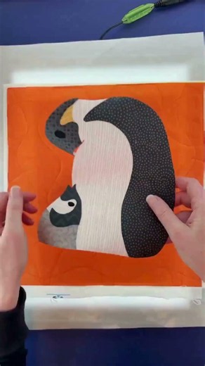 Emperor Penguin Applique Quilt Pattern - time lapse assembly
