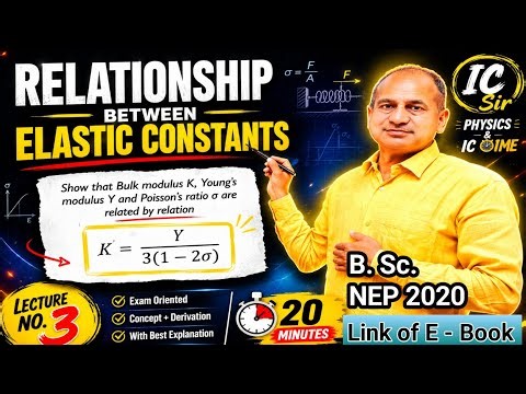 L-3| Relationship Between Elastic Constants | Derivation of K = Y/3(1−2σ) | B.Sc Physics | NEP 2020