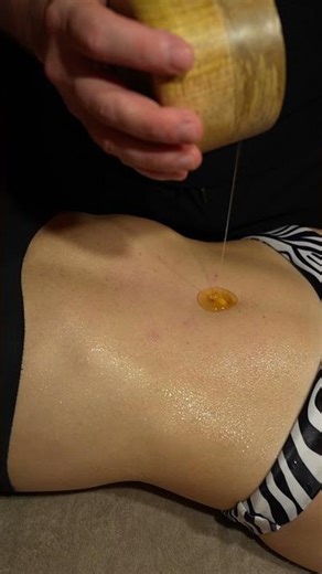 Pouring Honey into Belly Button for Tara ASMR
