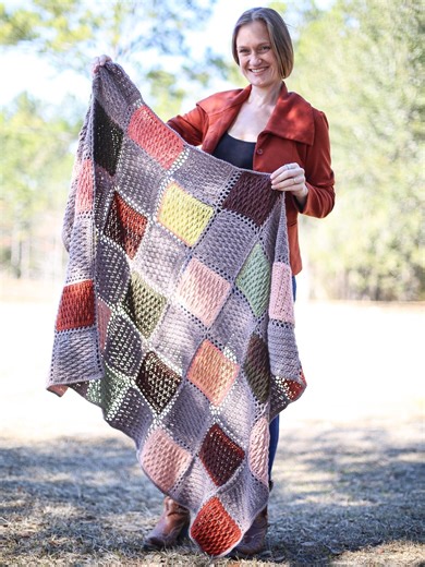 Modern Patchwork Crochet Blanket Pattern – Easy Cozy Throw Design (PDF) - Etsy