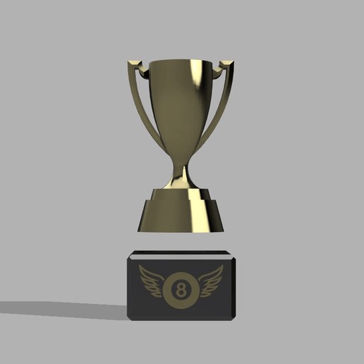 🏆 Modularer Trophäenpokal - 8 Ball Pool Wings | Easy Print | STL File