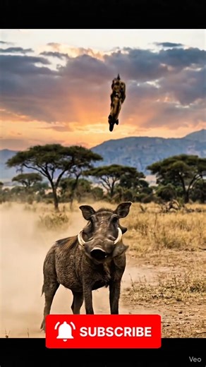 Warthog FLIPS Hyena! 🤯 You won't believe this! #viral #animals #trending #fyp