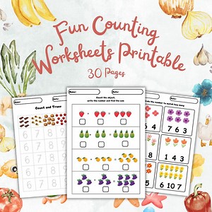Fun Counting Worksheet for Kids, 30 Pages Printable | Number Recognition & Math Activities - Etsy Australia