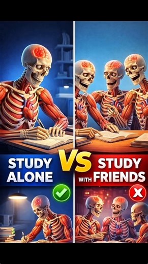 Study Alone or Study With Friends… which one actually works better?🧠#education#studymotivation#short