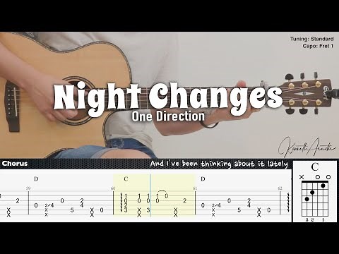 Night Changes - One Direction | Fingerstyle Guitar | TAB + Chords + Lyrics